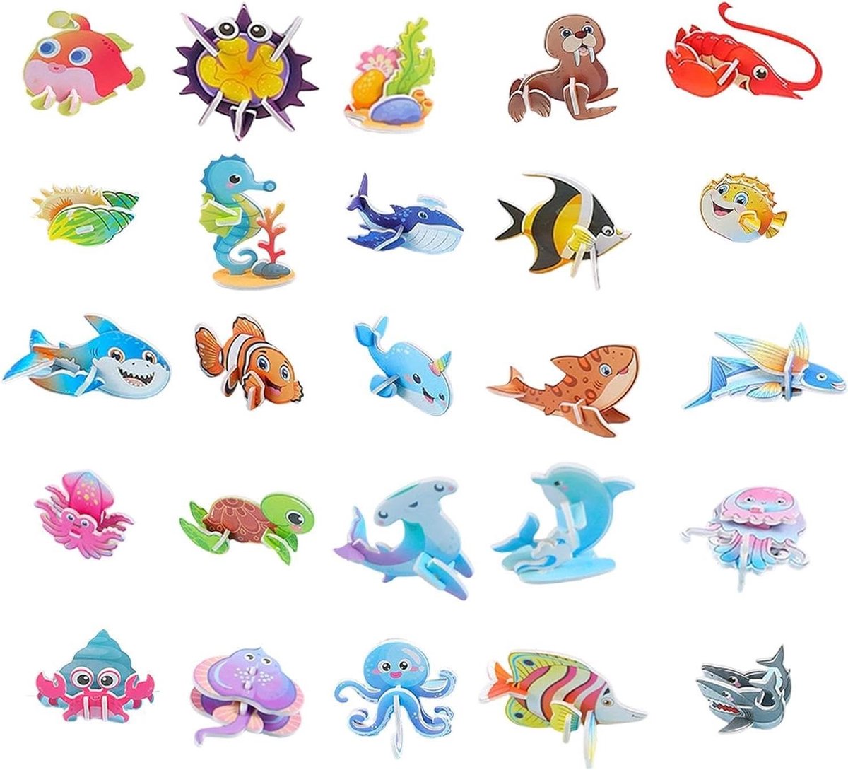 Papieren 3D Puzzels - Educatief Speelgoed - Creatief Spelen - Versterkt Familiebanden - 25 Stuks - Multi
