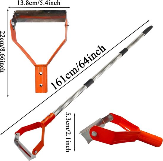 Tuinhak met Lange Steel - Onkruidsteker Grastrekker - Bodem Bewerken - Ergonomisch Antislip Handvat - 161 cm - Groen — afbeelding 5