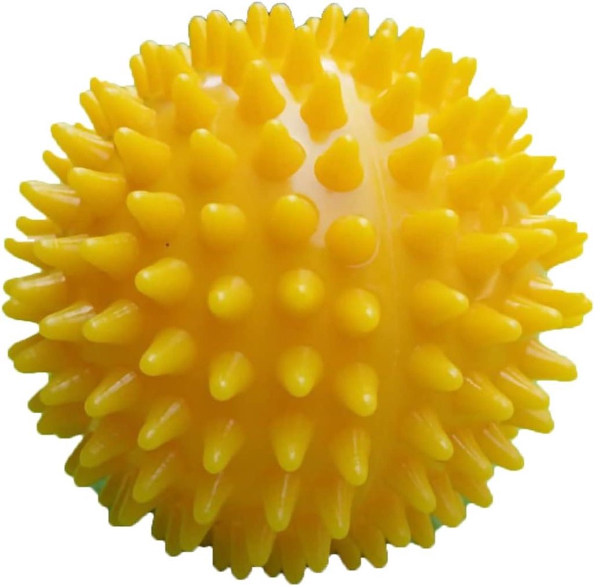 Massagebal PVC - Spierbal - Spierontspanning - Zacht stekelig oppervlak - 75 cm - Geel