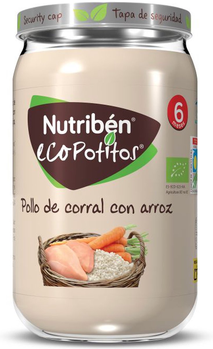 Pot Scharrelkip met Biologische Rijst 6m+ 235 g|Organic Free Range Chicken and Rice Jar 6m+ 235 g|Pot de Poulet Fermier au Riz Bio 6 mois+ 235 g