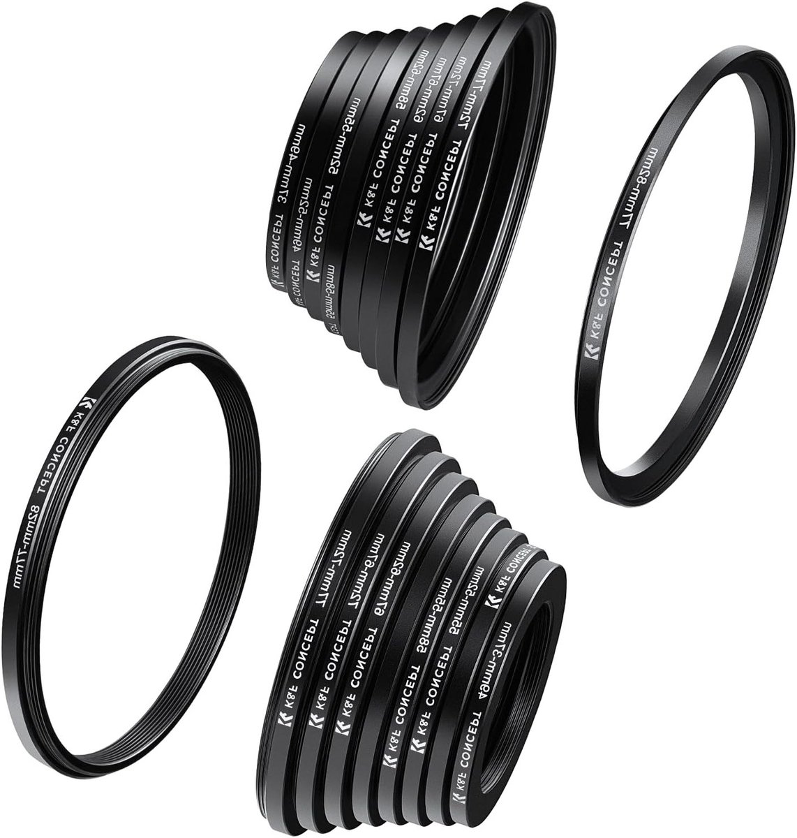 18-delige Lensfilter Adapter Set met Step-Up en Step-Down Ringen voor 37-82mm Camera's, Geschikt voor Fotografie en Videografie