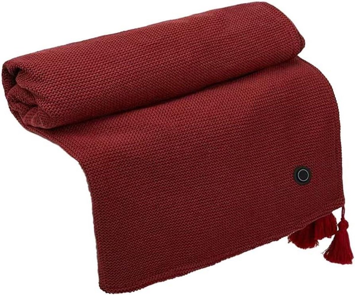 Verwarmde Sjaal - Elektrische Deken - Warm Blijven - Snelle Verwarming - 150 x 80 cm - Rood