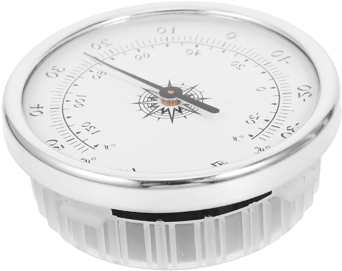Binnenthermometer Hygrometer - Temperatuurmeter Vochtigheidsmeter - Thuis Omgeving Monitoren - Nauwkeurige Meting - 7.2 cm - Zilver