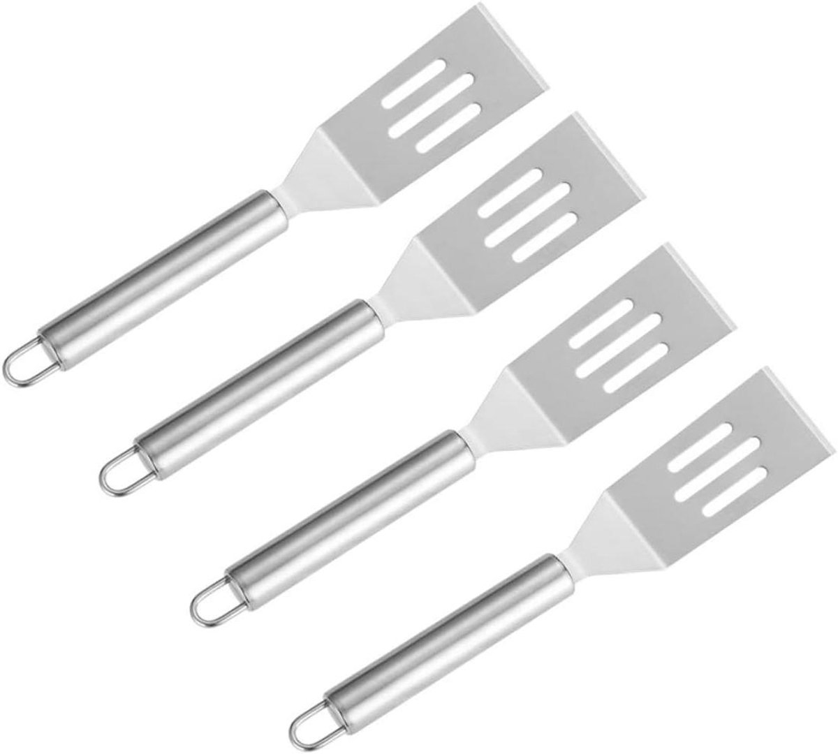 RVS Spatelset - Pannenkoek Spatel - Keuken Gebruik - Professionele Kwaliteit - 4 Stuks - Zilver