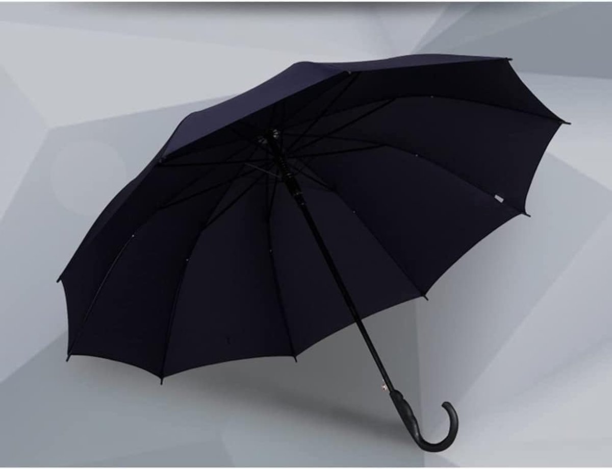 Winddichte Regenparaplu - Paraplu Storm - Bescherming tegen Regen - Versterkt Stalen Frame - 120 x 95 cm - Blauw Zwart — cadeau in Mode & Accessoires - foto 3