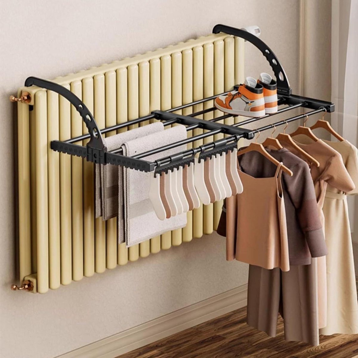 Radiator Kledingdroger - Draagbaar Wasrek - Was Drogen - Verstelbare Lengte - Tot 120 cm -