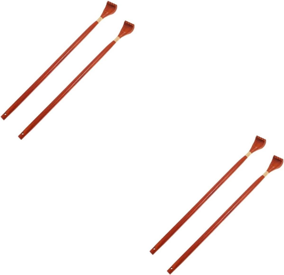 Houten Rugkrabbers - Massage Hout - Jeuk Verlichten - Handgemaakt Uniek - 43 cm Lengte - Natuurlijk Hout