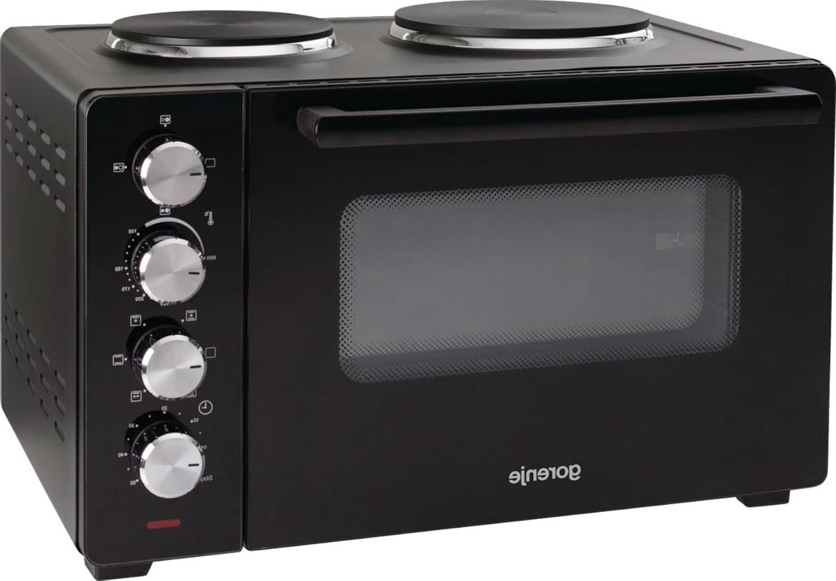 Mini Oven - Compacte Oven - Koken en Bakken - Twee Kookplaten - 30 Liter - Zwart