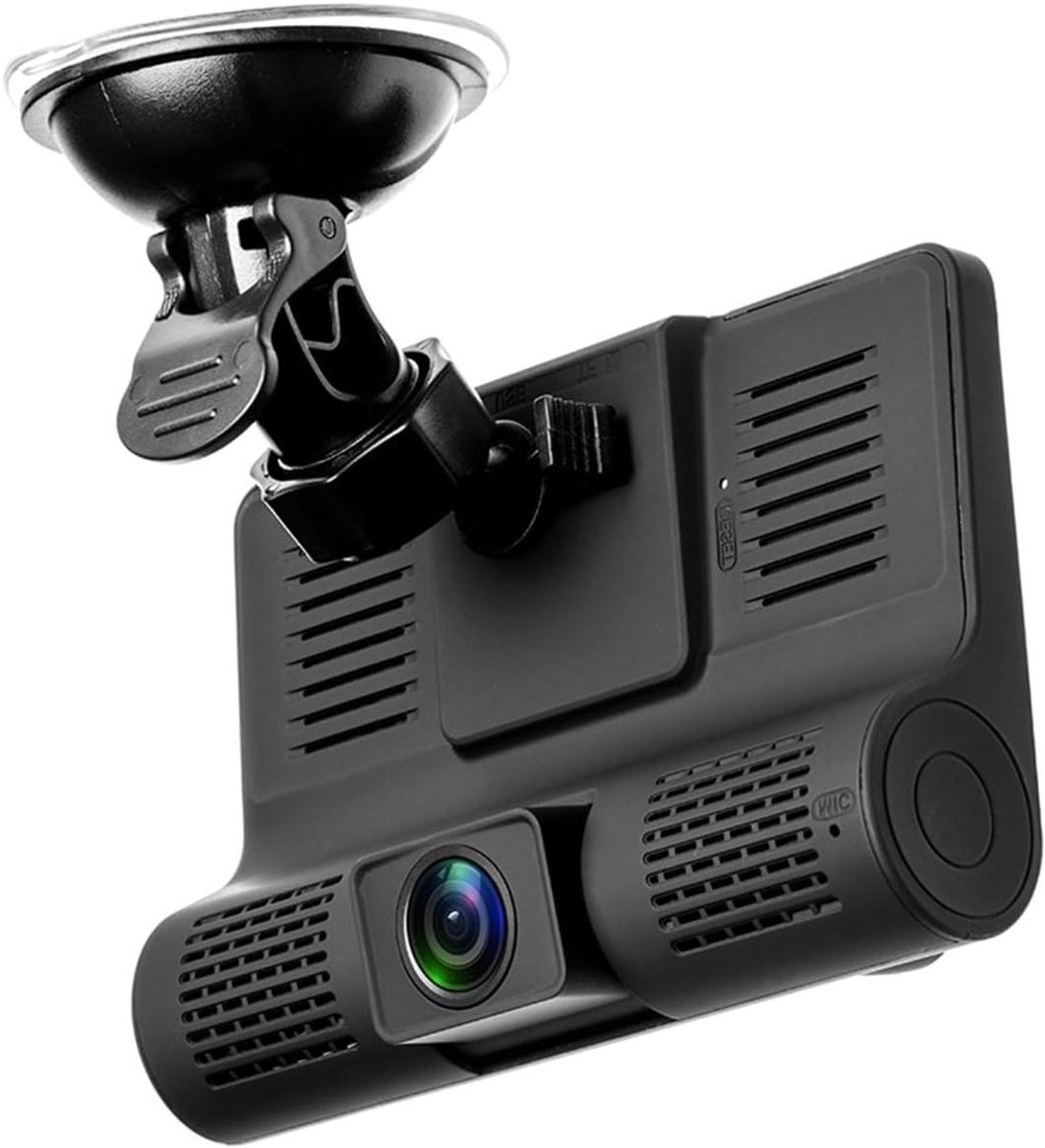 Dashcam 3 Camera's - Auto Recorder DVR - Veilig Rijden - 4 Inch IPS Scherm - 64GB - Zwart