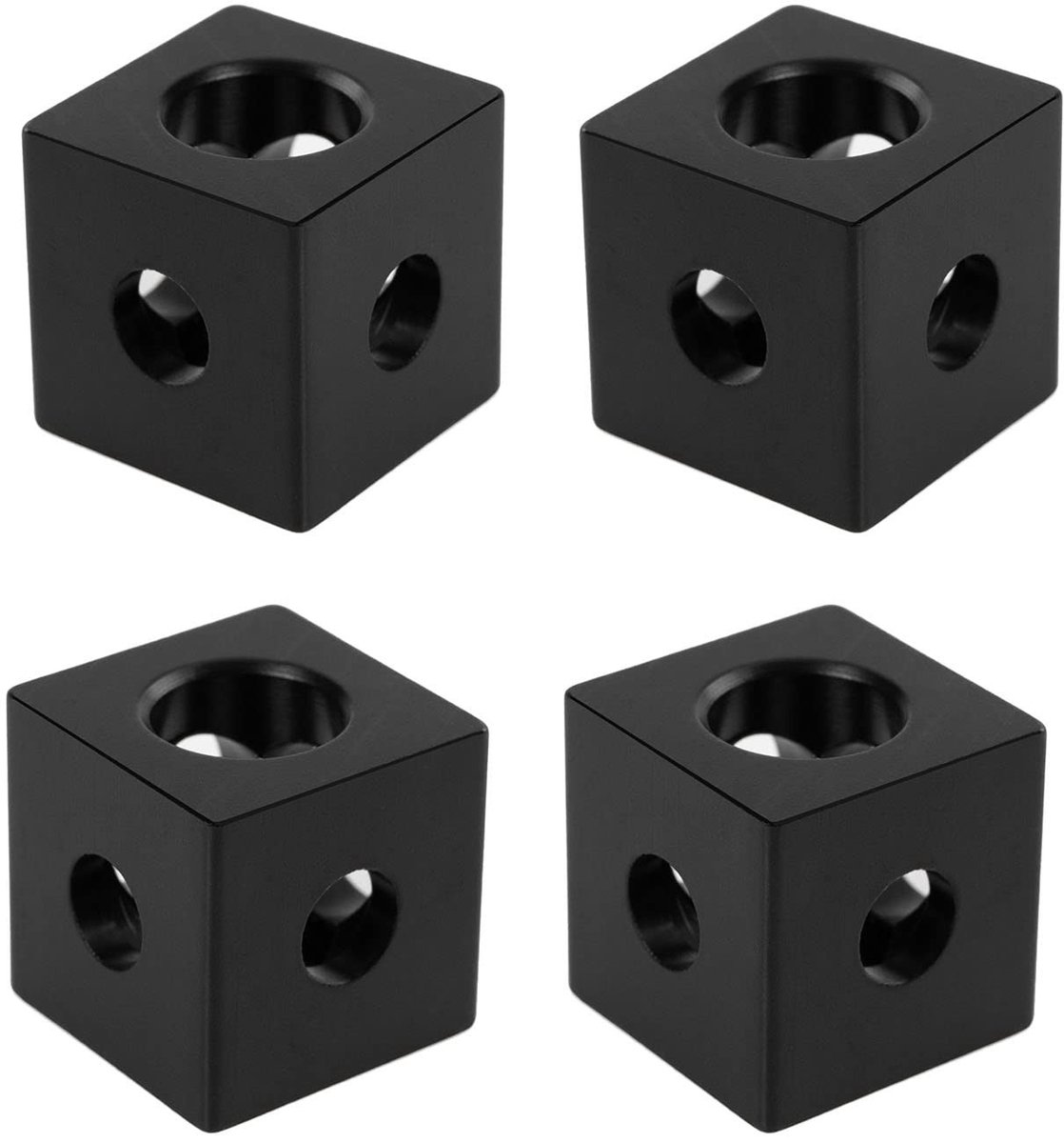 Dailygoody - 3-weg hoekkubussen - Aluminium hoekverbindingen - Zwart - V-slot extrusieprofiel - 20 x 20 x 20 mm - Geschikt voor 2020 serie