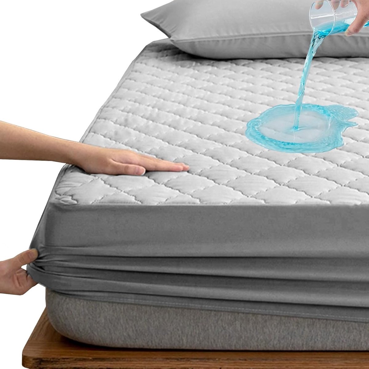 Waterdichte Matrasbeschermer 180x200 cm - Ademend, Wasbaar en Verstelbaar tot 27 cm voor Optimale Bescherming en Comfort