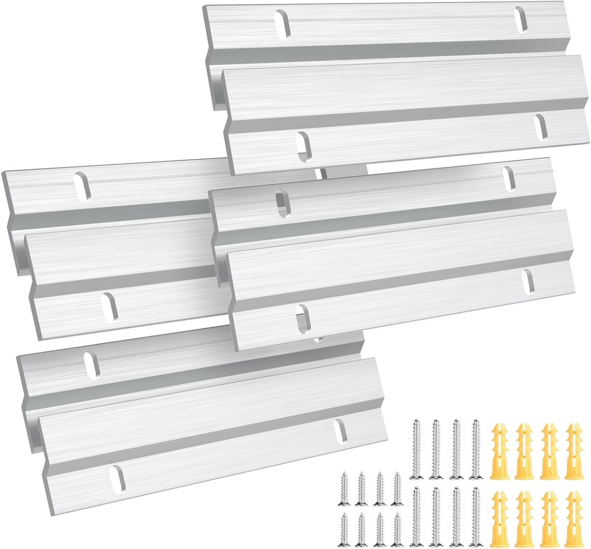 4 Pairs Z Klemmen voor Ophangen, 6 Inch, Stevig Ophangsysteem met Schroeven en Mini Waterpas voor Zware Lijsten, Bedhoofdeinde, Spiegel en Rek