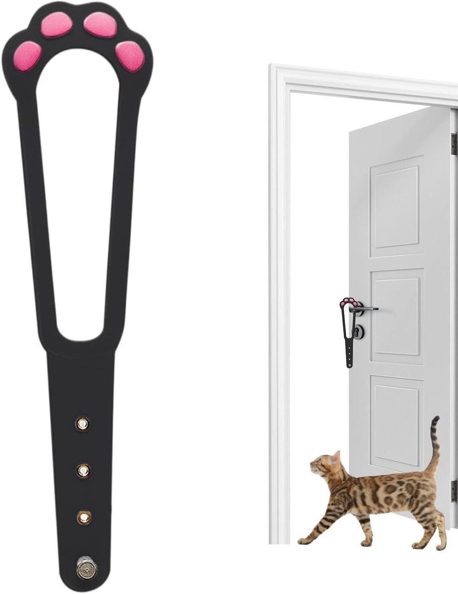 Deurstopper voor Katten - Deurgrendel Huisdier - Katten Toegang Beheren - Zonder Boren Verstelbaar - 29 cm - Zwart