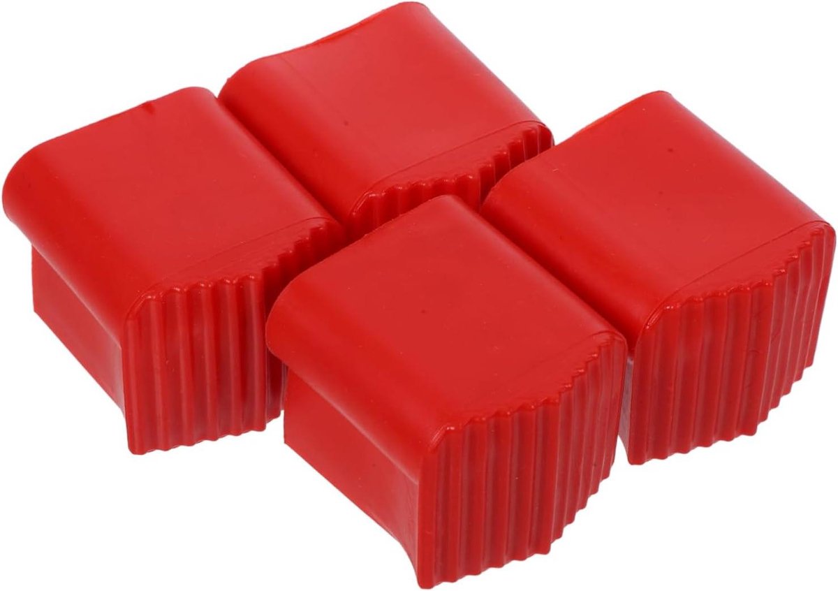 Laddervoet Hoezen - Ladder Beschermers - Veilig Werken - Antislip Ontwerp - 5.2 x 4.5 x 4 cm - Rood