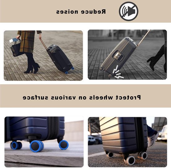 Set van 8 Beschermhoezen voor Spinner Kofferwielen - Ideaal voor Reisbagage en Kofferbescherming — afbeelding 3