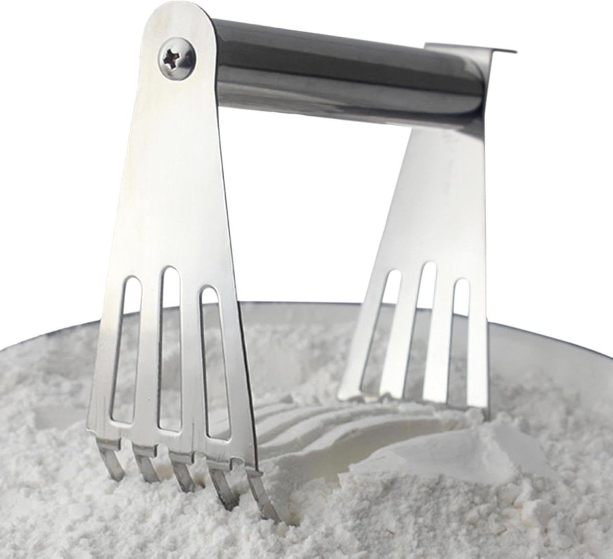 Deegmenger - Pastry blender - Bakken en mengen - Roestvrij staal - 13 cm breed - Zilver