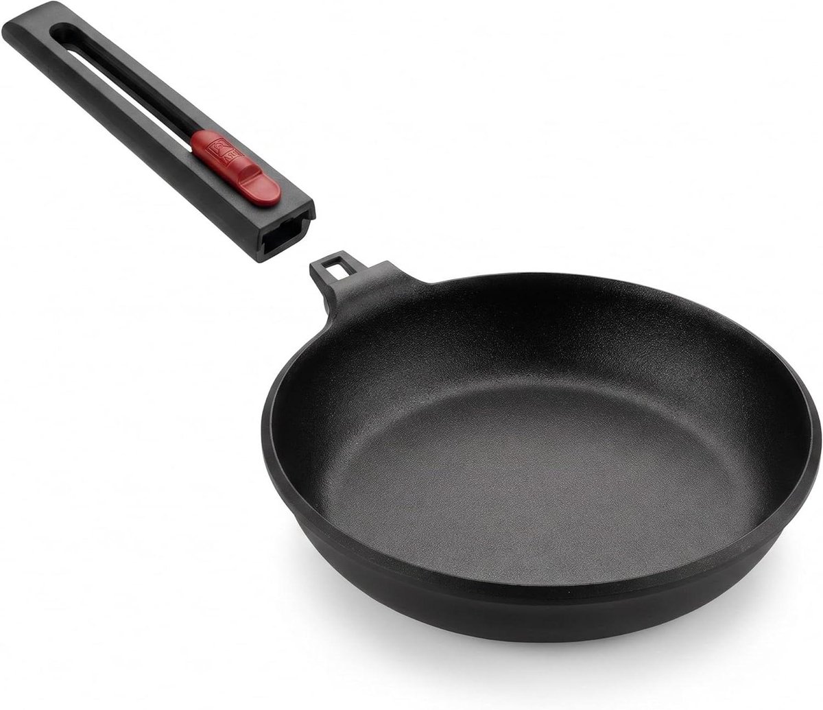Gietijzeren Pan - Braadpan Casserole - Koken en Bakken - Afneembare Handgreep - 20 cm - Zwart