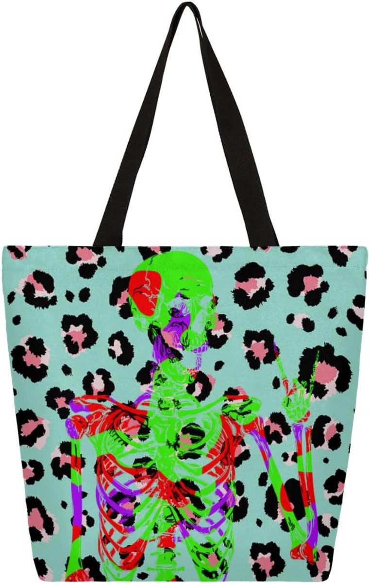 Canvas Shopper Bag - Grote Tote - Dagelijks Gebruik - Unieke Print - X-Large - Multicolor
