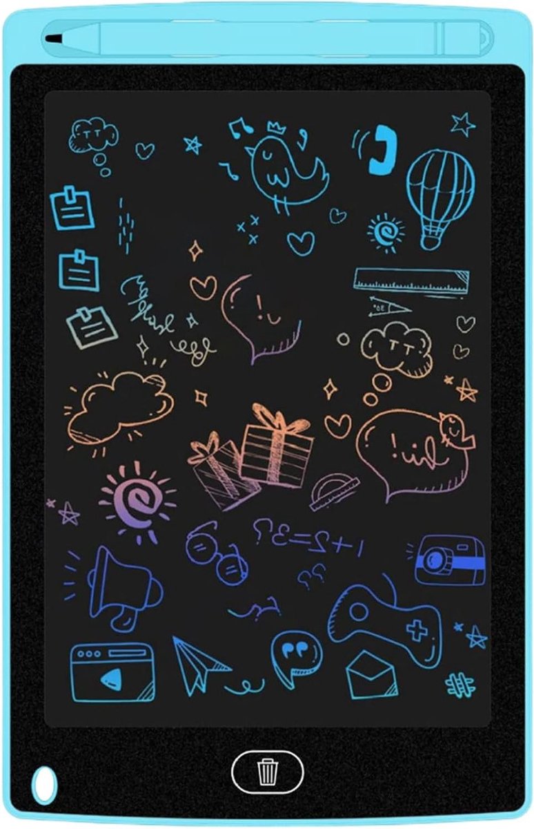 LCD Schrijftablet - Digitaal notitieblok - Creatief bezig zijn - Oogbeschermend regenboogscherm - 85 inch - Zwart