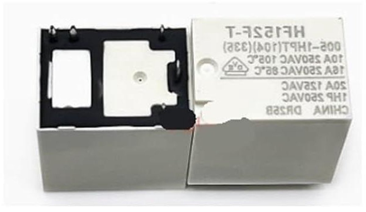 Elektromechanisch relais - Schakelcomponent - Stroomcircuits regelen - 5VDC 16A - 4 poot - Zwart