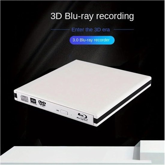 Externe Blu-ray Brander - Dvd Speler Lezer - Media Afspelen Branden - Snelle USB 3.0 - Compact Ontwerp - Zwart — afbeelding 3