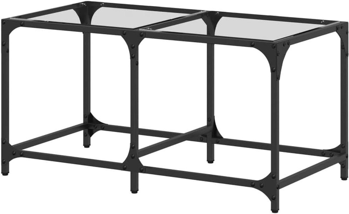 Salontafel - Bijzettafel Woonkamer - Decoratie Plaatsen - Transparant Glazen Blad - 785x40x40 cm - Doorzichtig