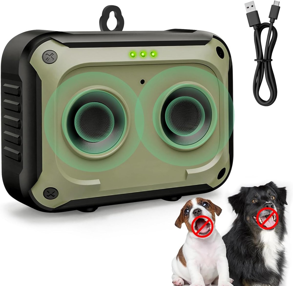 SnelShoppen - Podazz Anti-blaf apparaat voor honden - Ultrasone blafstopper met 15 m bereik - Oplaadbaar en veilig hondentrainingsapparaat - 3 modi vo
