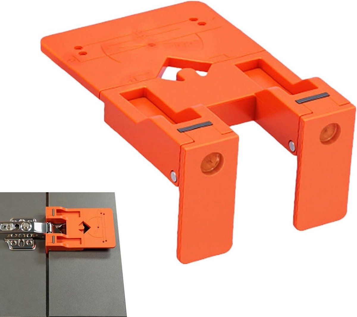 Scharnier Mallen - Montage Hulp - Meubelbouw - Dubbele Magneten - 35mm Standaard - Oranje