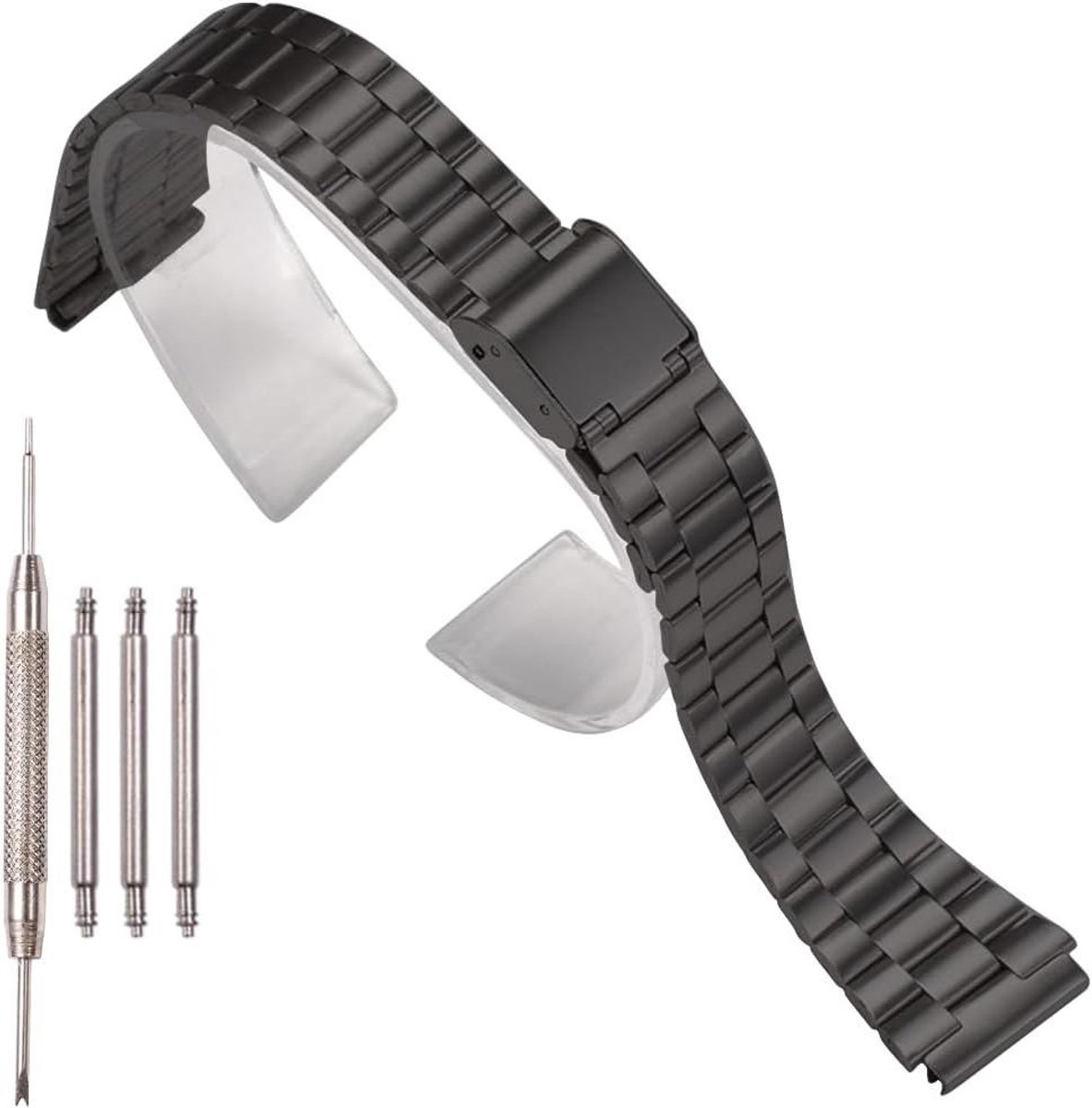 Horlogeband - Metalen band - Horloge personaliseren - Roestvrij staal - 18mm breed - Zilver
