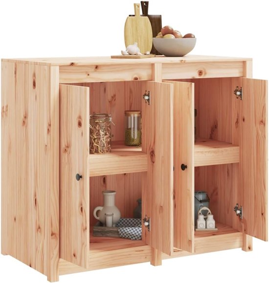 Buitenkeuken Kast - Tuinkast Opbergkast - Buiten Koken - Massief Hout - 109 x 57.6 x 14.5 cm - Houtkleur — afbeelding 2
