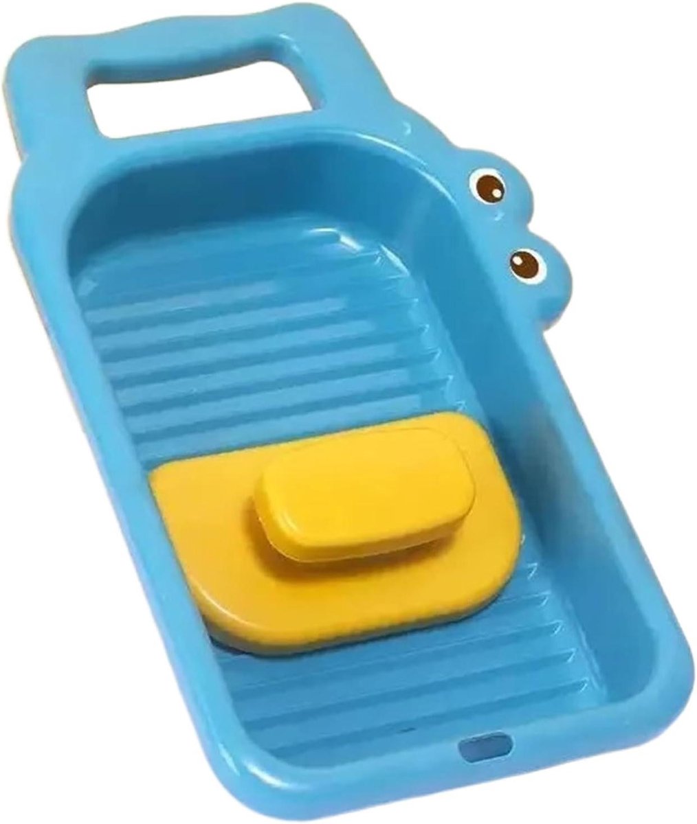 Miniatuur Wasbord Draagbare Wasplank Handmatig Kleding Wassen Krokodillenstructuur 32.2 x 18 cm Wit