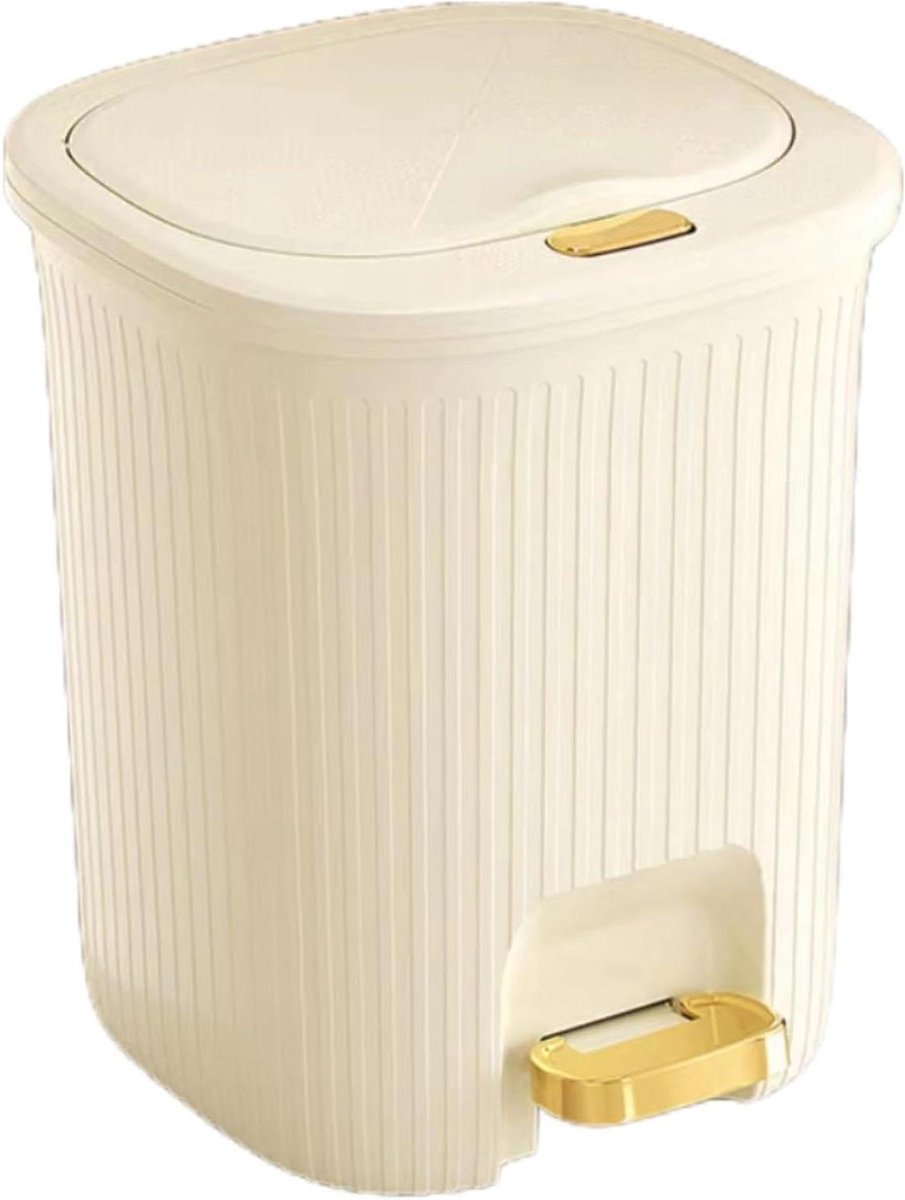 Pedal Bin - Prullenbak Voetenpedaal - Keuken Opruimen - Soft-close Deksel - 8 Liter - Wit