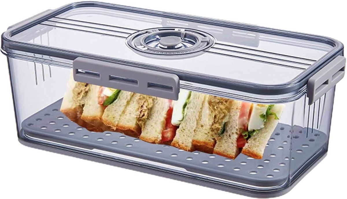 Broodcontainer met Tijdaanduiding - Broodbewaarbox Versheid - Brood Vers Houden - Instelbaar Luchtventiel - 335 x 185 x 12 cm