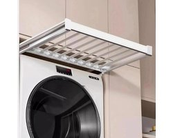 Uittrekbaar Droogrek - Plank Organizer Lade - Ruimte Besparen - Aluminium Legering Frame - 61 cm - Wit