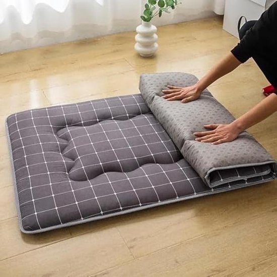 Japanse Futon Matras - Opvouwbaar Kampeerbed - Comfortabel Slapen - Ergonomische Ondersteuning - 80x190cm - Bruin — afbeelding 3