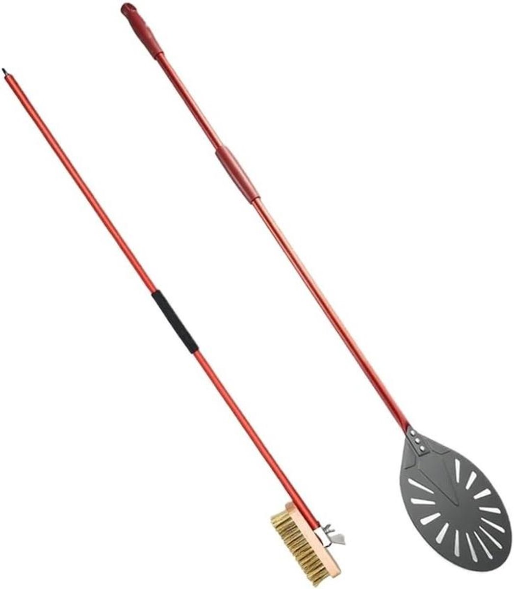 Pizzaschep - Pizzaplank Pizzaoven - Pizza Bakken - Geperforeerd Staal - 23 cm - Donkergrijs