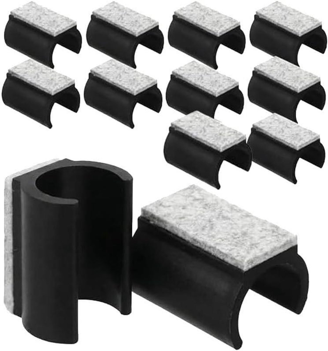 Stoelpootbeschermers - Viltglijders Vloerbeschermers - Meubels Beschermen - Stille Stoelbeweging - 40 x 25 x 20 mm - Zwart