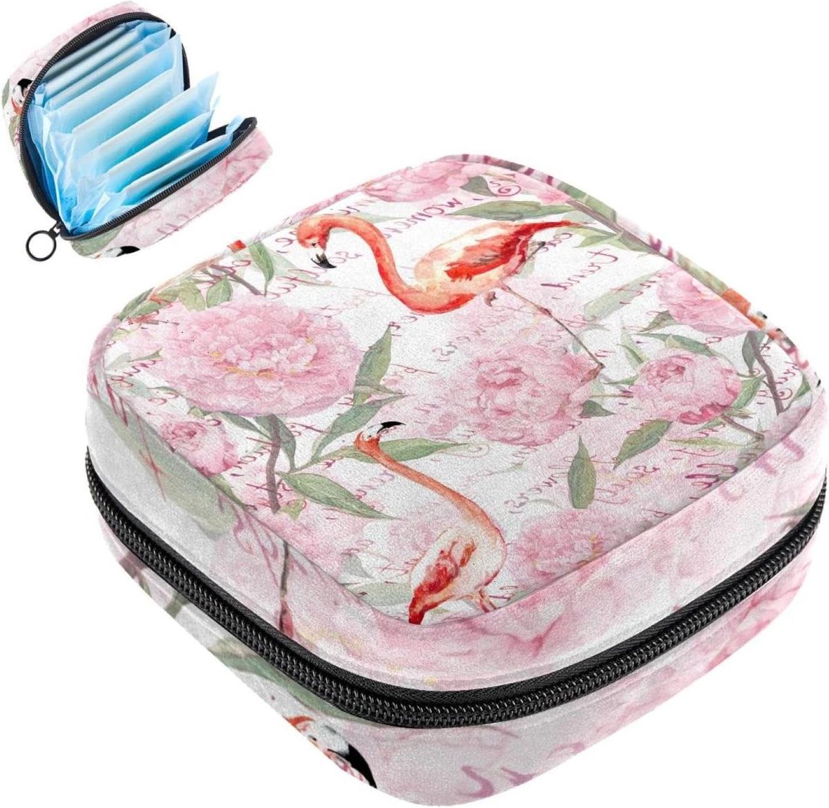 Opbergtas Maandverband - Menstruatiecup Zakje - Persoonlijke Hygiëne - Privacy Beschermtas - 12x17x17 cm - Roos