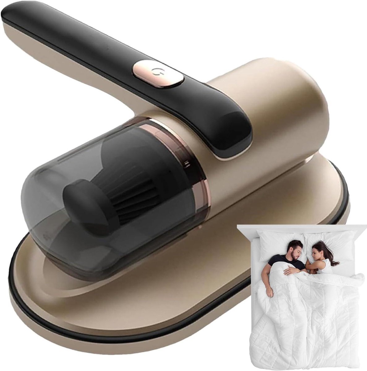 Handstofzuiger - Draagbare Cleaner - Auto Bank Reinigen - 10kPa Sterke Zuigkracht - 26 x 26 x 8 cm - Goud