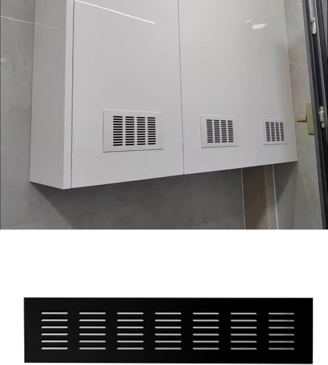 Ventilatieroosters met lamellen - Ventilatiekappen - Kasten ventileren - Aluminiumlegering - 20x25cm - Zwart