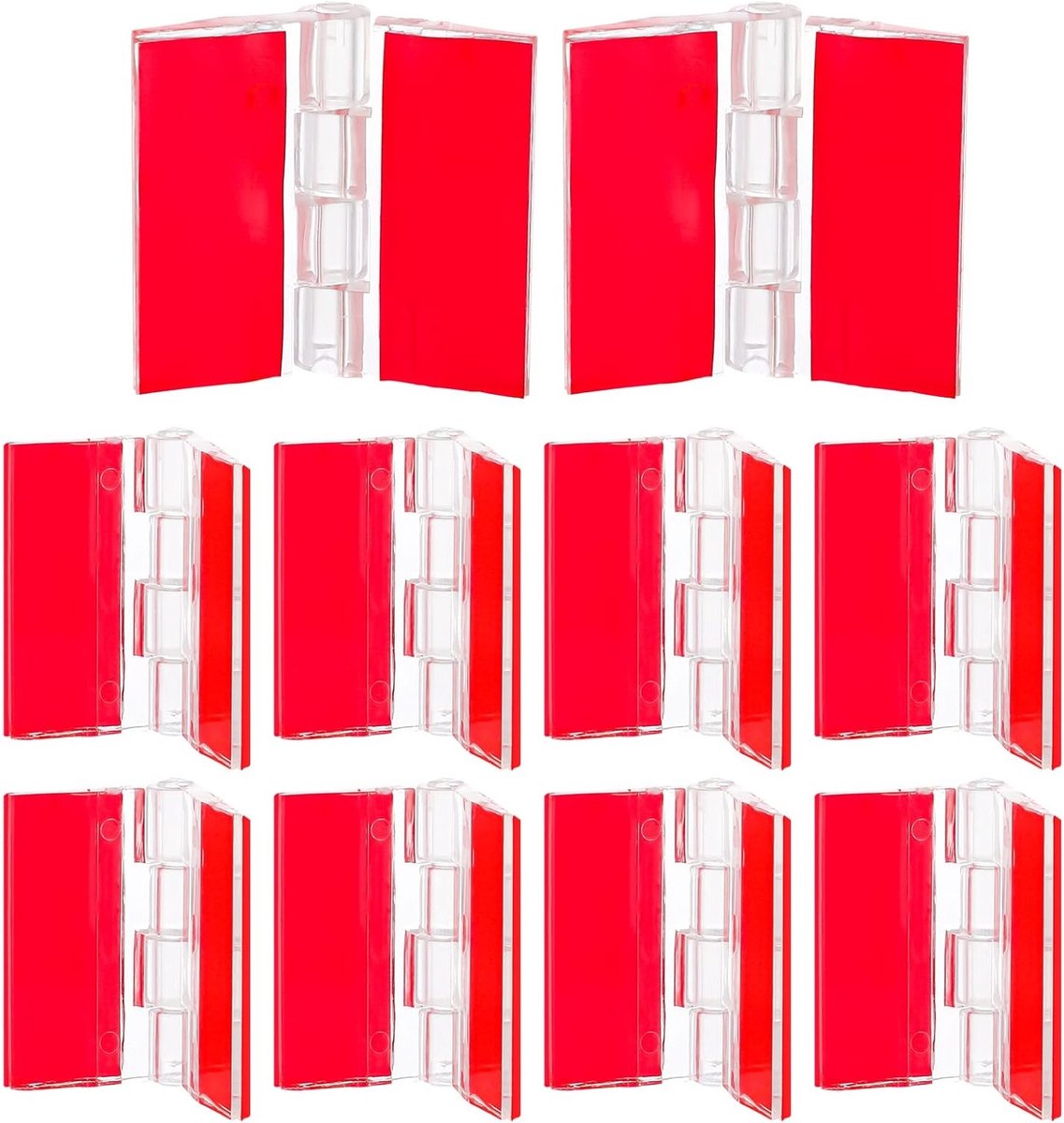 12PCS Heldere Acryl Scharnieren met Zelfklevende Piano Hinge voor Meubels, Aquariumdeksels en Displaystands (35x30mm)