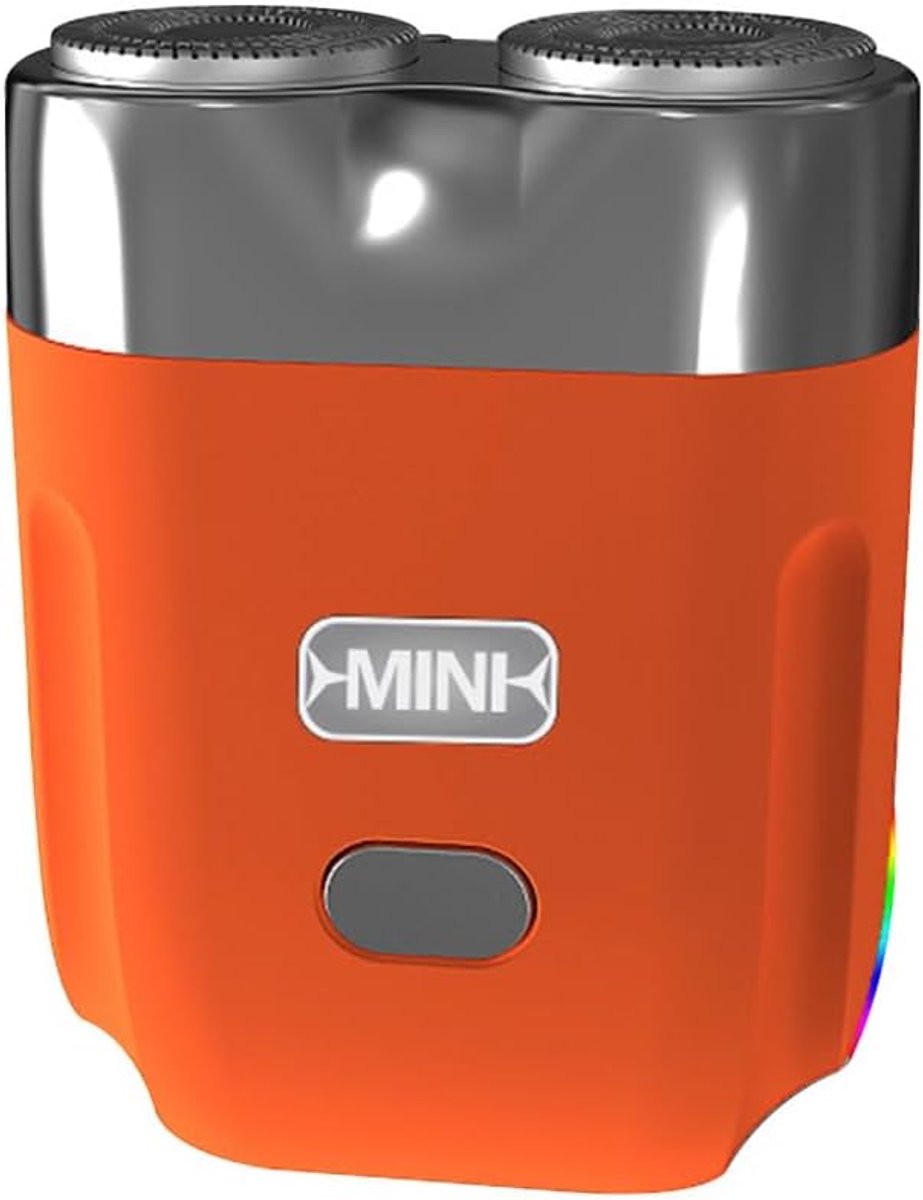 Scheerapparaat - Elektrisch scheerapparaat - Scheerapparaat mannen - Zakformaat scheerapparaat - Mini draagbaar scheerapparaat - Met dubbele kop - Waterdicht compact- Voor thuis - In de auto en op reis - Oranje