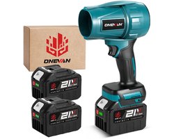 ONEVAN Elektrische Bladblazer - 256 m/s Turbo Jet Blazer - Handblazer - Borstelloze Bladblazer - met 2x 4.5Ah accu‘s en lader - voor het blazen van bladeren en stof