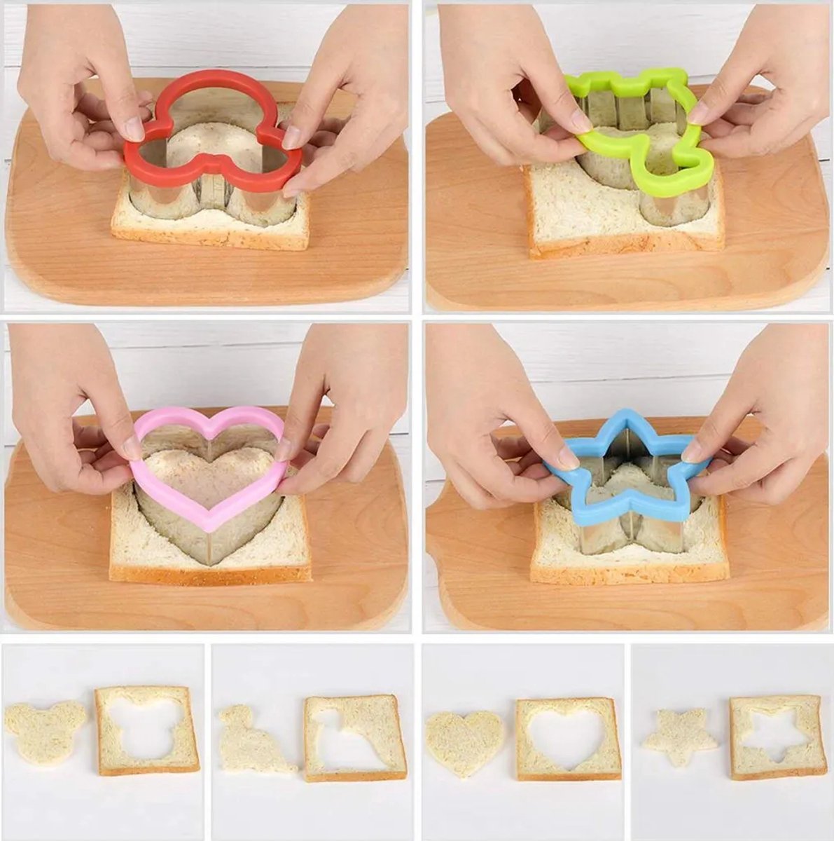 Een set van 10 koekjesvormpjes voor kinderen, perfect voor de feestdagen en feestjes.
