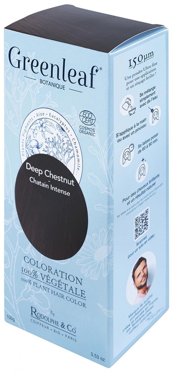 Greenleaf 100% Organische Haarkleur 100 g (Kleuren : Intens kastanje)