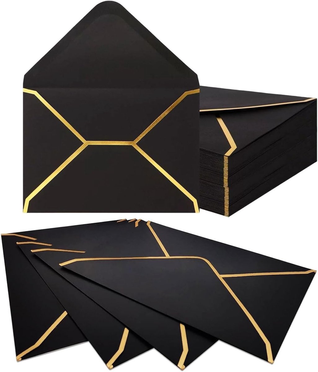 Envelopes voor Uitnodigingen, 50 Stuks, 13.5 x 18.5 cm, Luxe Papier, Geschikt voor Bruiloften, Verjaardagen en Feesten