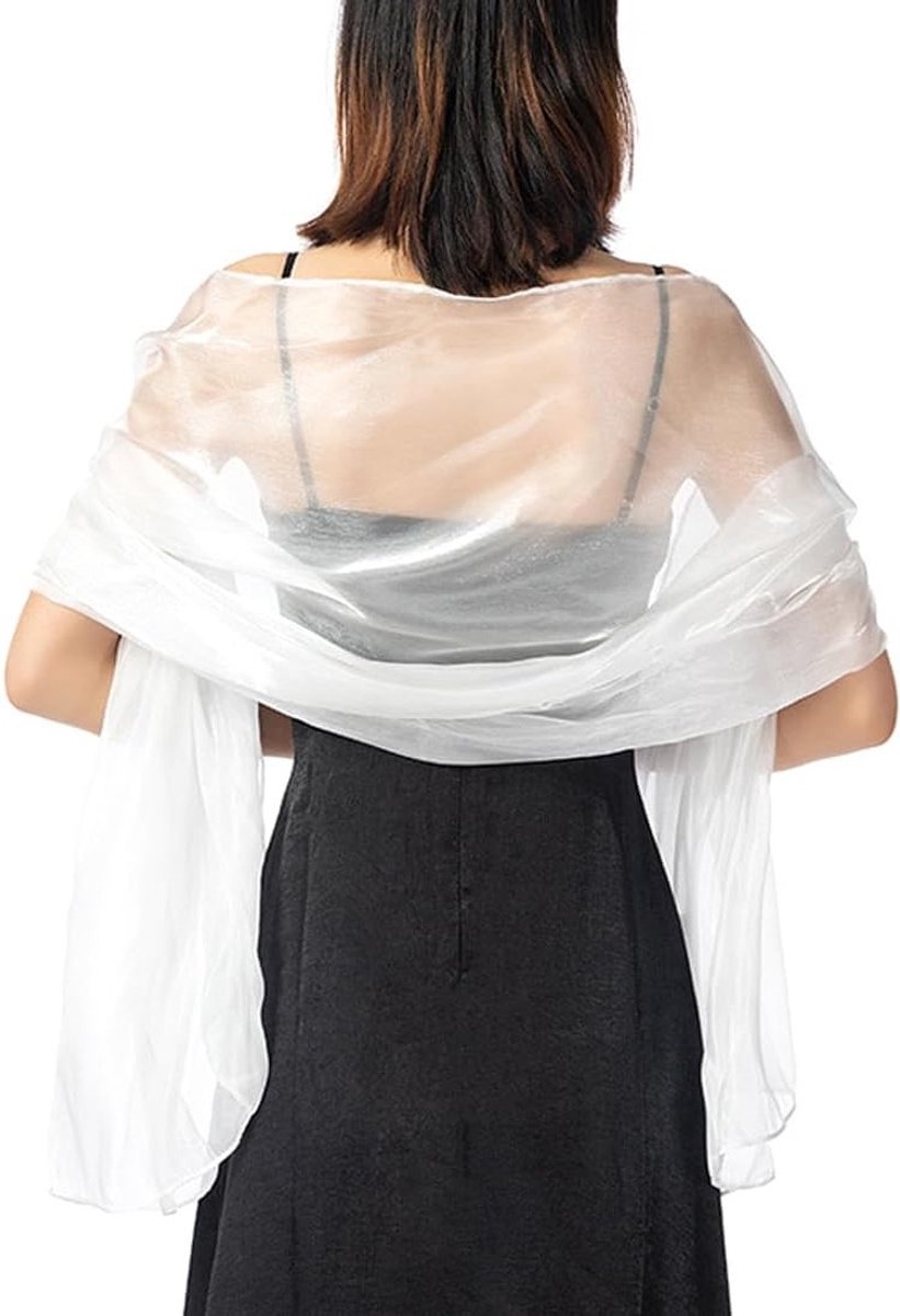 Lichte en Zachte Chiffon Sjaal voor Dames - Oversized Schouder Sjaal voor Avondjurken en Feestelijke Gelegenheden