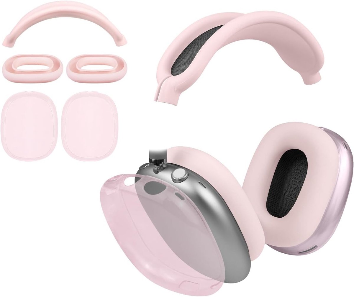 Beschermset voor AirPods Max 2/1 met Hoofdband Cover, TPU Beschermcase en Siliconen Oorkussens, Zweetbestendig en Wasbaar, Krasbestendig en Comfortabel