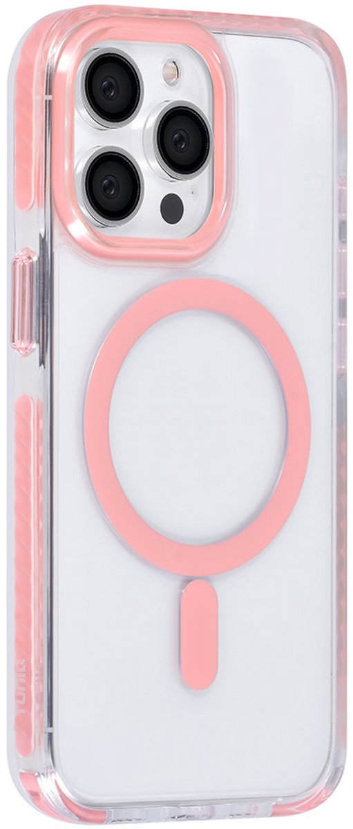 TUNIQ telefoonhoesje voor Apple iPhone 13 Pro - MagSafe backcover met koord - Roze