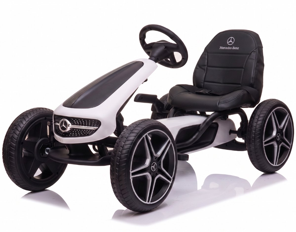 Bol.com Mercedes Skelter 3 tot 7 jaar – Officieel Gelicentieerde Go Kart met Lederen Zitje & Claxon – Kindervoertuig met Verstel... aanbieding
